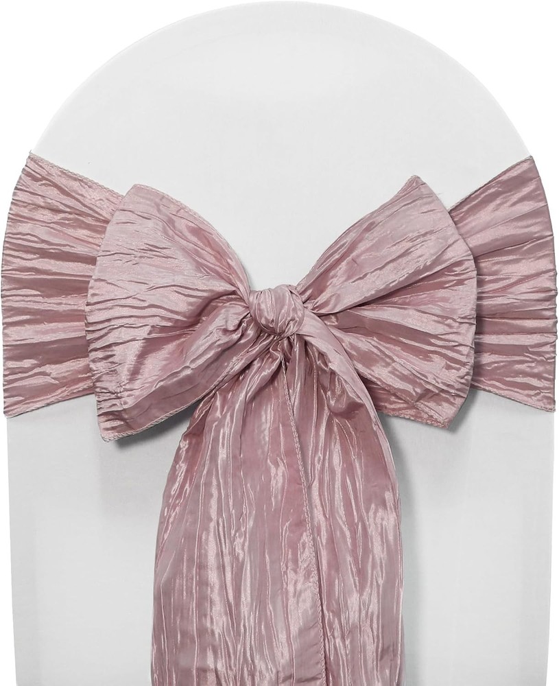Crinkle Taffeta Chair Sashes Dusty Rose Pack of 10 Sashes Weddings Events Hotels