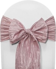 Crinkle Taffeta Chair Sashes Dusty Rose Pack of 10 Sashes Weddings Events Hotels
