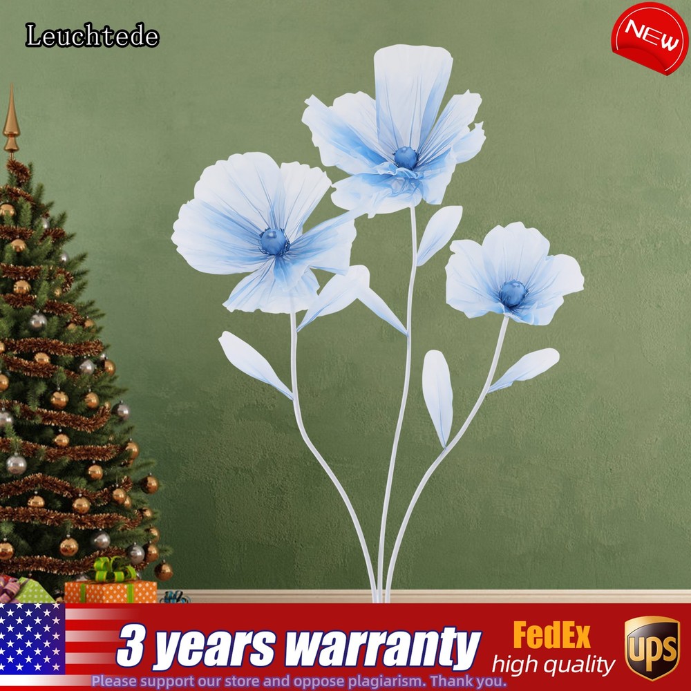 3-Head Wedding Artificial Flower Gradient Blue Wedding Decor Artificial Flower