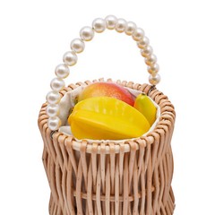 8Pcs Handmade Wicker Flower Baskets Natural Wood Color For Wedding Party Decor