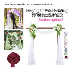 18FT Sheer Tulle Draping Arch Party Curtain Backdrop For Wedding Ceremony Decor