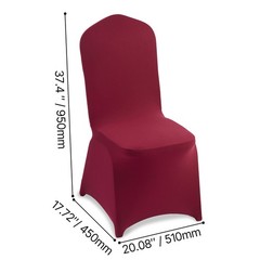 Uimoso 50PCS Burgundy Stretch Spandex Chair Covers for Events and Parties