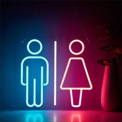 Restroom Neon Sign for Wall Decor, Toilet LED Business Neon Signs Lights for …