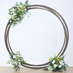 8 feet Brown Natural Wood Round BACKDROP STAND Wedding Arch Party Decorations