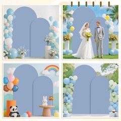 MODFUNS Dusty Blue Arch Cover 6&7.2ft Spandex Wedding Arch Backdrop Covers Set