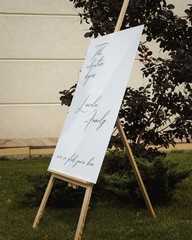 Wedding Welcome Sign – White Acrylic Mirror Wedding Sign -Wedding Signage-Decor