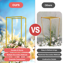 10pc 23.6” Tall Gold Metal Flower Stand For Wedding Table Centerpieces Decor