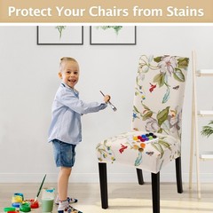 SearchI Dining Room Chair Covers Slipcovers Set of 6, Spandex Super Fit Stret…