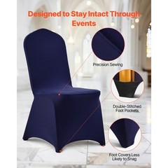 Uimoso 50PCS Navy Blue Spandex Chair Covers for Events and Parties