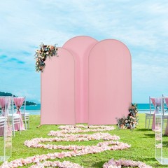 3 pcs Round Top Wedding Arch Backdrop STAND COVERS Set for Party/Birthday