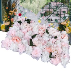 6pcs Artificial Rose Hydrangea Flower Wall Panel Wedding Venue Decor 60 x 40cm