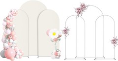 Metal Arch Backdrop Stand and Cover Set 7.2FT/6FT/6FT Wedding Arch Frame Party