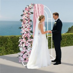 White Open Arch Backdrop Stand,120*40*220cm U Shaped Wedding Arches,Metal Stand