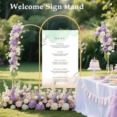 3 Pack Metal Arch Backdrop Stand 6ft 5ft 4ft Gold Wedding Balloon Frame