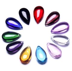 20Pcs 36MM Clear Sparkle Crystal Smooth Prism Pendant Loose Bead Chandelier Part