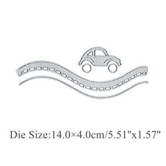 Car Highway Border Metal Die Cuts, Car and Road Frame Background Wedding Cutt…