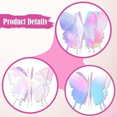 2Pcs 3D Paper Butterfly Garlands Bunting 98.43inch Long Each Reusable Supplies