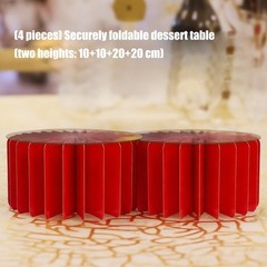 Pack of 4 Foldable Dessert Stands User Friendly Paper Multiple Tiers Display for