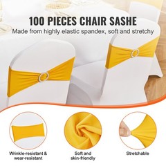 Uimoso 100PCS Stretch Spandex Chair Sashes Elastic Band Wedding Party Dining