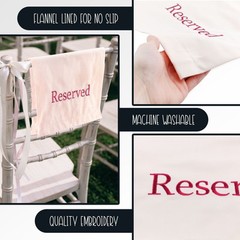 Reserved Chair/Pew Cloths 4pk; Reserved Signs for Pews, Chairs, and Events