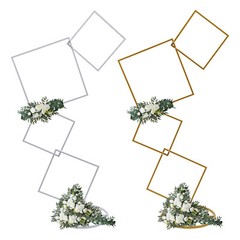 Wedding Backdrop Stand(Circle and Square), Detachable 4 Tier Flower Arch Frame