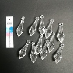 30pcs Acrylic Crystal Drop Pendant Prisms Chandelier Curtain Lamp Hanging Parts
