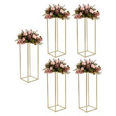 5PC 31.5in Tall Gold Metal Flower Stand for Wedding Table Centerpieces Decor