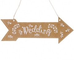 3 WEDDING ARROW HANGING Paper Card Party Venue Two Sided Direction Hanger Sign