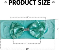 10 Pk Chair Sashes – Spandex Satin Bows Tied, Wedding Anniversary Decorations