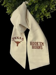 University of Texas (UT) Cotton Wreath Sash (2 Logos) 31k Stitch Hook Em Horns