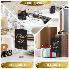 Black Table Numbers 1 30 for Wedding Reception with Gold Foil Table Number