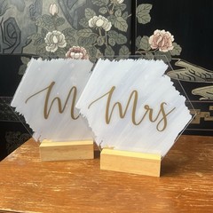 Mr & Mrs Wedding Signage Bride Groom Acrylic Sign Wedding Table Decor