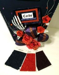 Halloween Wedding card box,coffin,orange,gothic,fabric,custom,personalized,navy