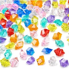 150 Pcs Multicolored Acrylic Ice Rocks Realistic Fake Ice Cubes Home Decor Craft