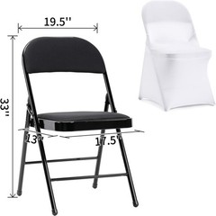 Stretch Spandex Folding Chair Cover for Wedding Party Dining Banquet Event Wh…