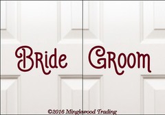 Bride and Groom 7.5″ Vinyl Decal Stickers | V2 | Wedding Dressing Rooms |