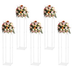 5pcs Wedding Flower Stand Acrylic Pillar Vase Stand Party Centerpiece Decor