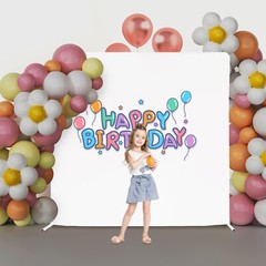 Wedding Arch Backdrop Stand Square Balloon Metal Frame withWhite Cloth Cover TOP