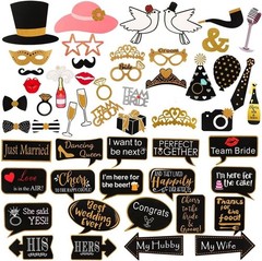 60Pcs Colorful Wedding Photo Booth Props for Bachelorette and Bridal Shower