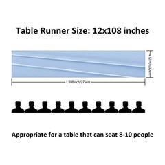 6Pack Table Runner 12 x 108 Inches Satin Silk Table Runner for Wedding,