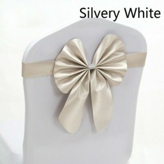 10X Chair Sash Bow Satin Bowknot Solid Slider Seat Band Wedding Party Decor Kits
