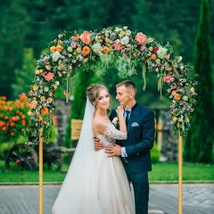 6 FT Wedding Arch Backdrop Stand Balloon Photo Booth Arch Frame Birthday Party