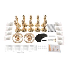 10 Pack Gold Tabletop Flower Stands 26 cm Crystal-Style Acrylic Iron