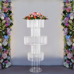 5-Tier Flower Stand for Wedding, Crystal Flower Stand