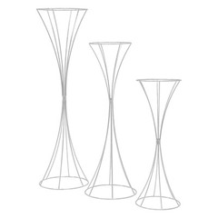 3Pcs Modern Silver Metal Flower Stand for Wedding Table Centerpieces Decor