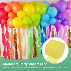 8-Rolls 656ft Crepe Paper Streamer for DIY [Dark Yellow-1.8 Inch x 82 Ft/Roll]