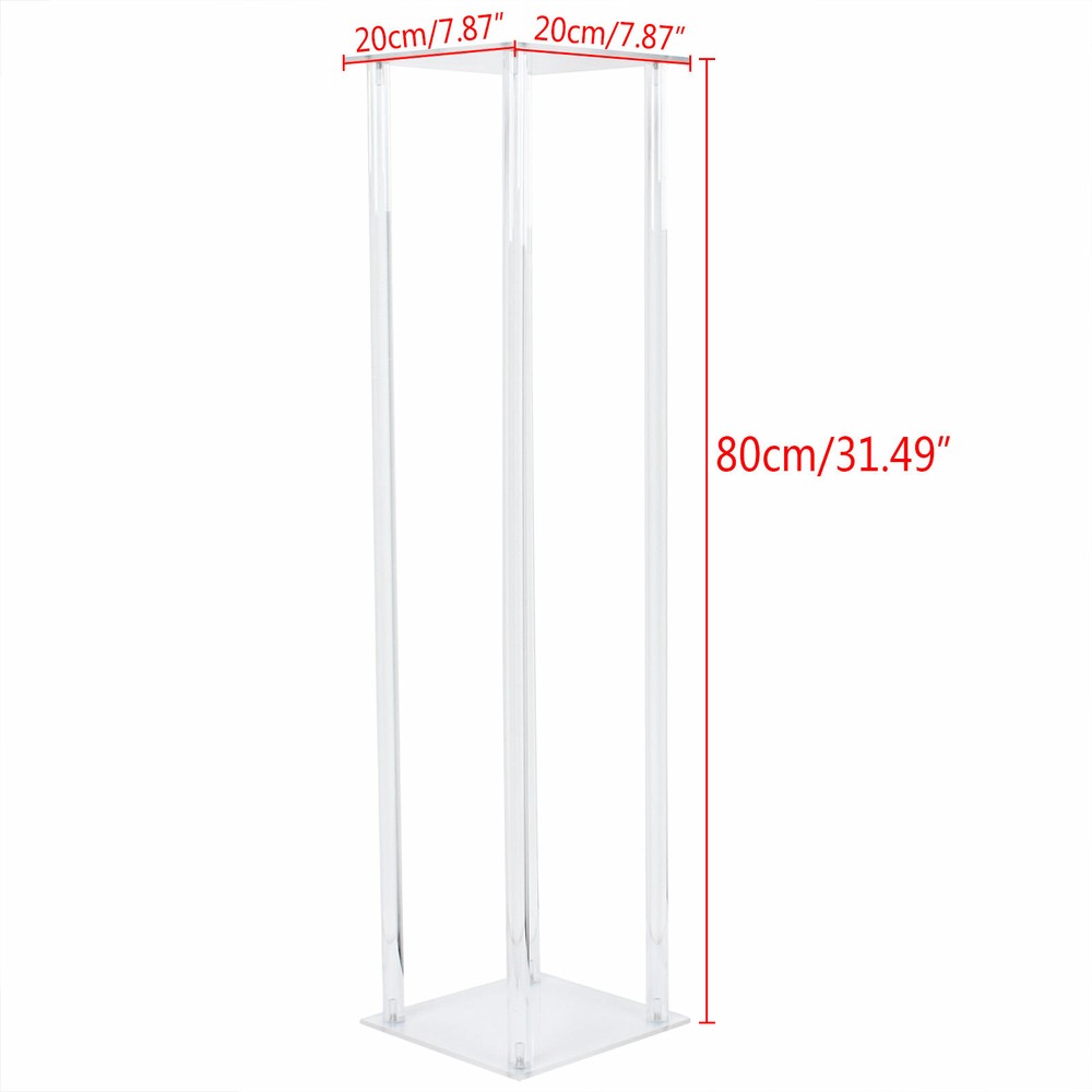 2PCs 60/80cm Acrylic Tabletop Flower Stand Centerpieces Wedding Decor Clear Rack