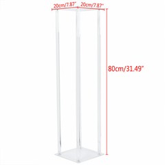 2PCs 60/80cm Acrylic Tabletop Flower Stand Centerpieces Wedding Decor Clear Rack