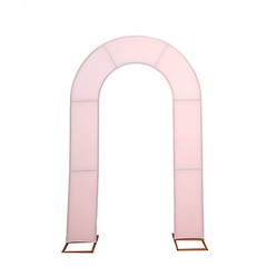 8ft BLUSH Fitted Spandex Open Arch Double Sided Backdrop STAND COVER Party Event