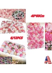 Floral Backdrop Wedding Party Decor 6pcs Artificial Flower Wall Panels 60*40cm